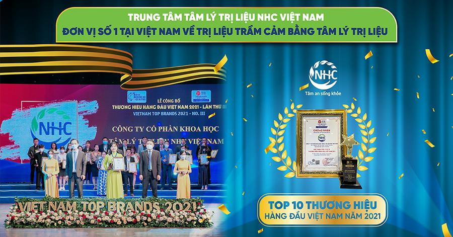 Tâm lý trị liệu NHC Việt Nam được vinh danh Top 10 Thương hiệu hàng đầu Việt Nam năm 2021