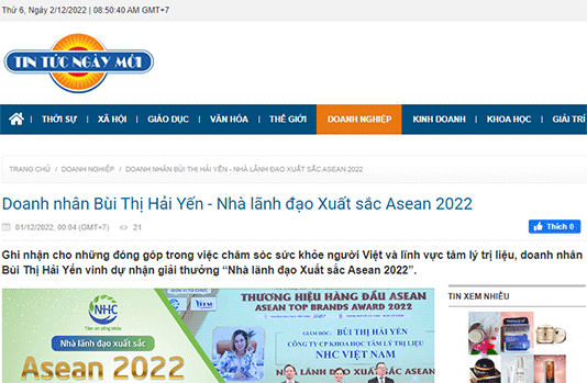 [Tin Tức Ngày Mới] Doanh nhân Bùi Thị Hải Yến - Nhà lãnh đạo Xuất sắc Asean 2022
