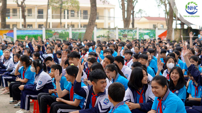 Các bạn học sinh trường THCS Tam Thuấn